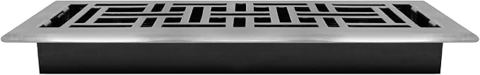 (4-Pack) AJH412-NKL Oriental Floor Register, 4x12 Inches, Brushed Nickel Finish, alternate product view 5