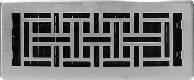 (4-Pack) AJH412-NKL Oriental Floor Register, 4x12 Inches, Brushed Nickel Finish, alternate product view 7