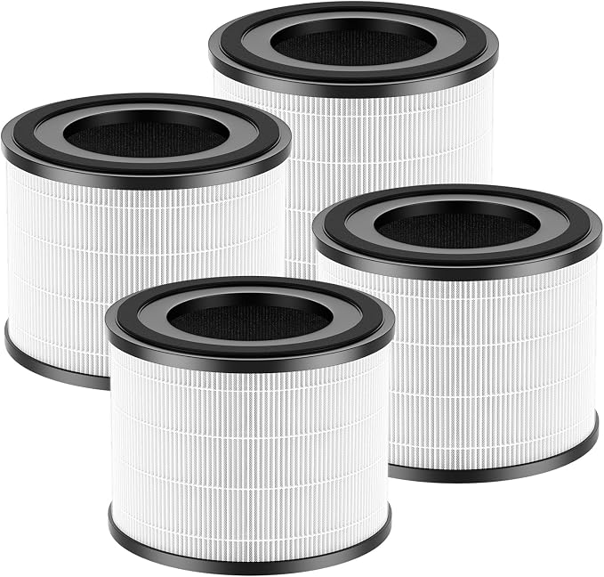 4 Pack AP-S0610L Replacement Filter Compatible with AP-S0610L Air Purifier, Efficient Air Filter, 3-Stage Filtration