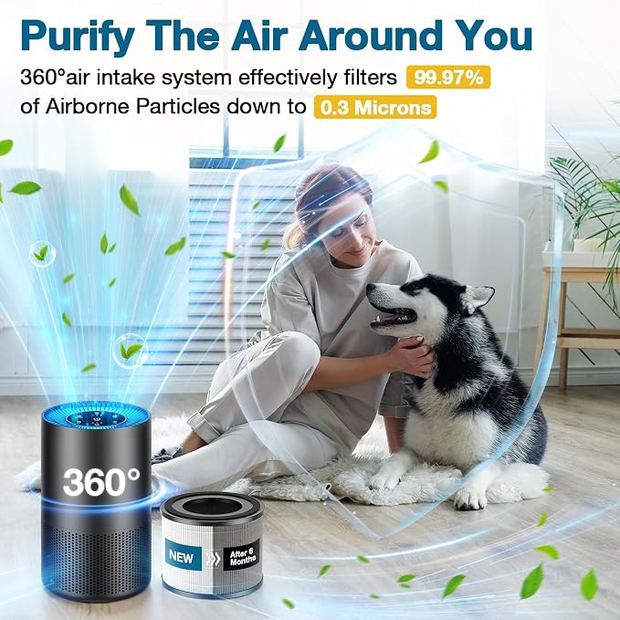 4 Pack AP-S0610L Replacement Filter Compatible with AP-S0610L Air Purifier, Efficient Air Filter, 3-Stage Filtration