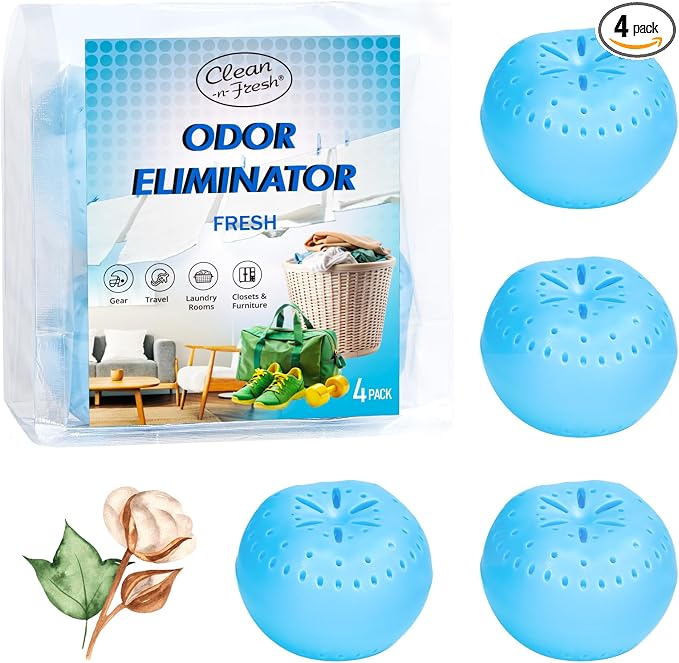 4 Pack Baking Soda Deodorizers, Fresh Scent Shoe Deodorizer Balls, Air Freshener for Home, product image