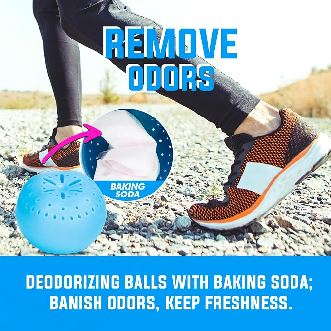 4 Pack Baking Soda Deodorizers, Fresh Scent Shoe Deodorizer Balls, Air Freshener for Home, alternate product view 2
