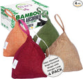 4 Pack Bamboo Charcoal Air Purifier Bags 200 Grams Each - Activated Charcoal Odor Absorber for Car, Pets & Closet, product