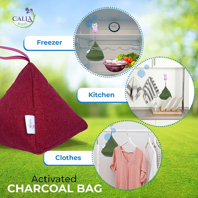 4 Pack Bamboo Charcoal Air Purifier Bags 200 Grams Each - Activated Charcoal Odor Absorber for Car, Pets & Closet, alternate