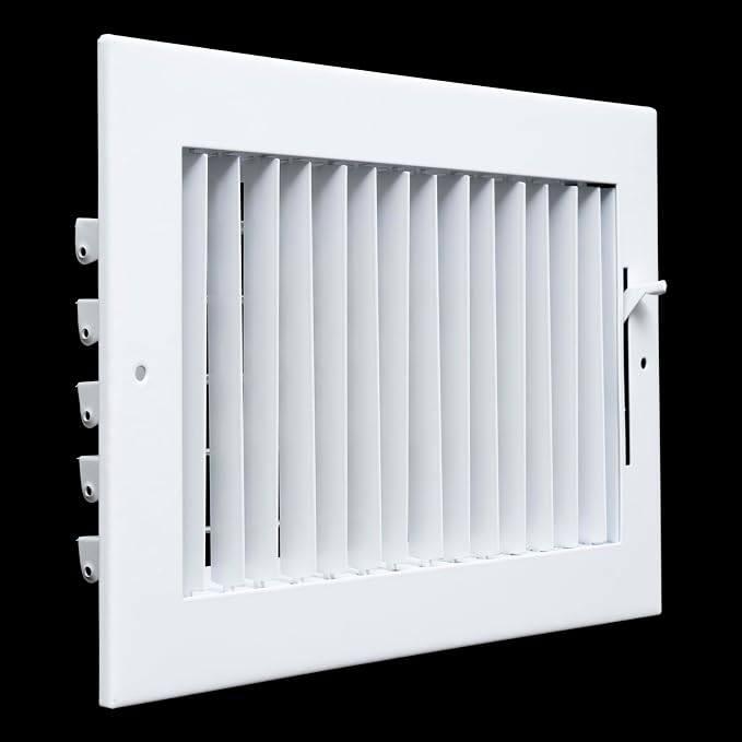 4 Pack] Fits 10x6 Duct Opening Steel Adjustable Air Supply Grille by | Register Vent Cover Grill for Sidewall and Ceiling |