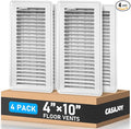 4 Pack Floor Vents Floor Registers 4x10 inch,Heavy Duty Floor Air Vent Covers for Home Floor Sidewall, Rust Proof Finish