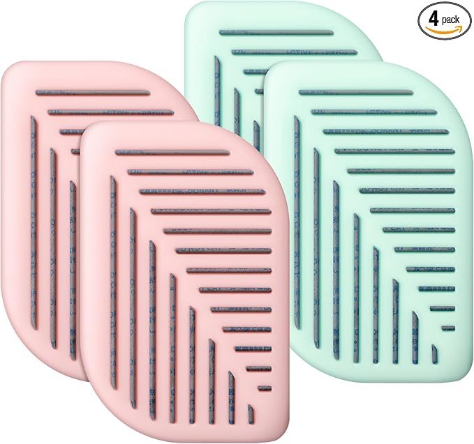 4 Pack Fridge Deodorizer Odor Eliminator, Activated Charcoal Air Freshener Leaves Shaped Fridge Smell Eliminator for