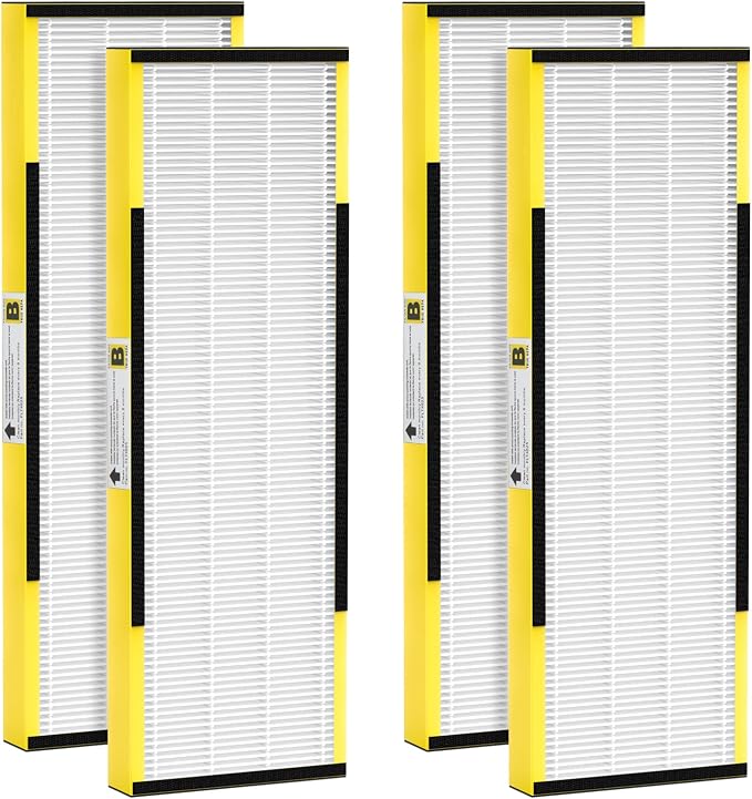 4 Pack HEPA only, FLT4825 True HEPA Filter B Replacement, Compatible with Guardian Air Purifier AC4825 AC4300 AC4800 AC4900
