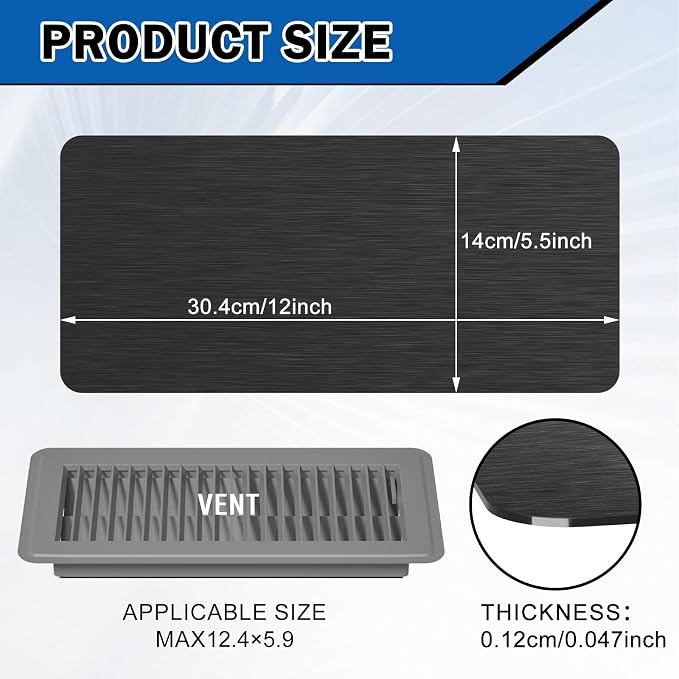 4 Pack High Strength Magnetic Vent Covers 5.5" x 12" Metallic Stronger Magnet Air Vent Cover Universal Vent Covers for Home