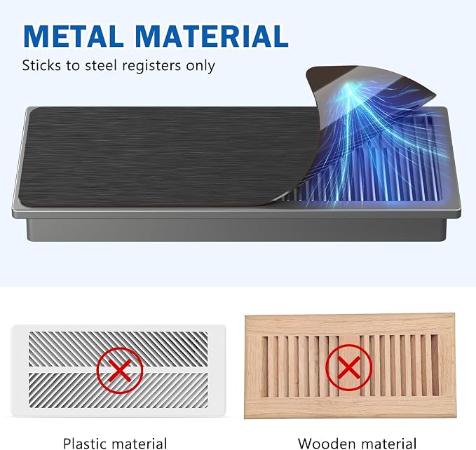 4 Pack High Strength Magnetic Vent Covers 5.5" x 12" Metallic Stronger Magnet Air Vent Cover Universal Vent Covers for Home