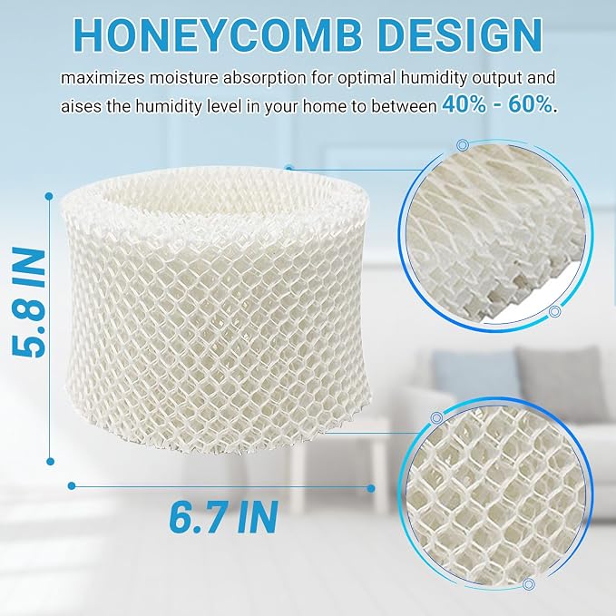 4 Pack Humidifier Wicking Filters Compatible with HC-888, HC-888N, Filter C, HCM-890, HEV-320 Series, alternate