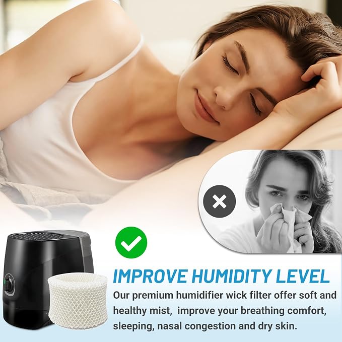 4 Pack Humidifier Wicking Filters Compatible with HC-888, HC-888N, Filter C, HCM-890, HEV-320 Series, alternate