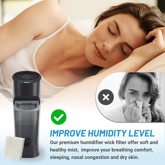 4 Pack Humidifier Wicking HFT600 Filters T Compatible with Tower Humidifier HEV615 HEV620, alternate product view 6