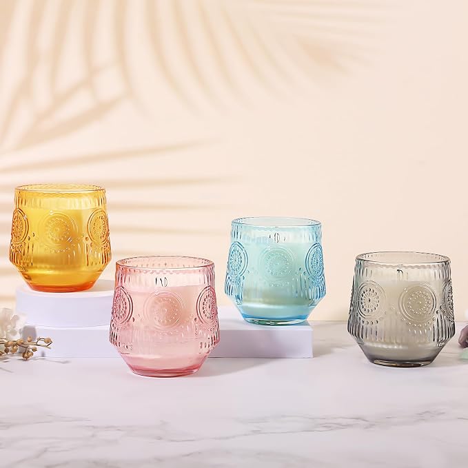 4 Pack Luxury Scented Candles Gift Set - 7oz Soy Wax Candles in Glass Jars, Gifts for Women - Vanilla Coconut, Eucalyptus