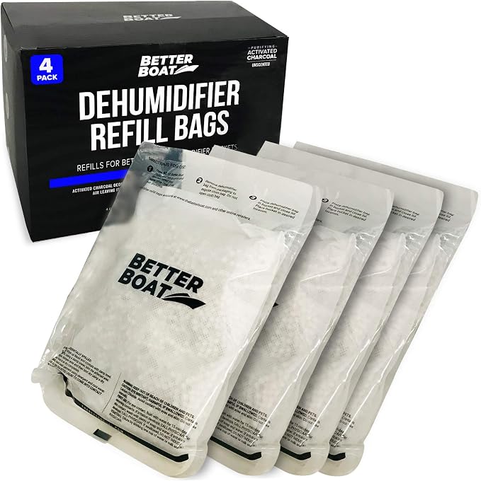 4 Pack Moisture Absorber Refill Bags, Unscented and Fragrance-Free Pellet Packs, Dehumidifier Refills for Buckets, product