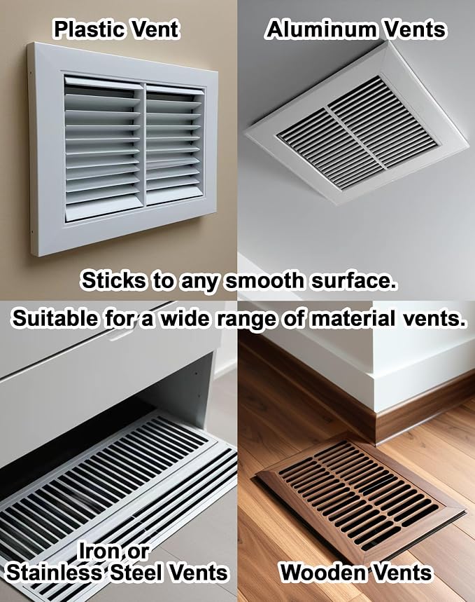 4 Pack PET Vent Covers with Nano Adhesive, 5.5" X 12" for Floor, Wall, Ceiling Vents and Air Registers, for RV, alternate