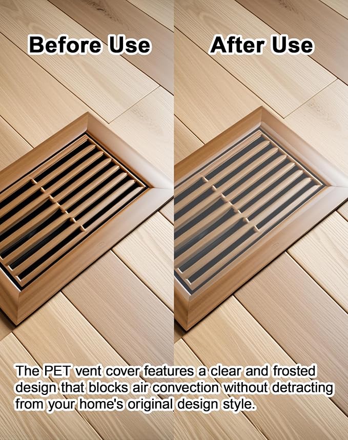 4 Pack PET Vent Covers with Nano Adhesive, 5.5" X 12" for Floor, Wall, Ceiling Vents and Air Registers, for RV, alternate