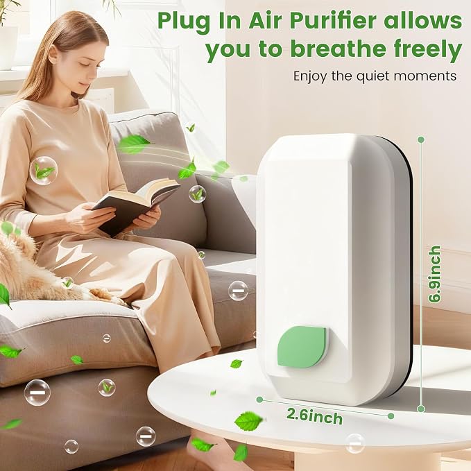 4 Pack Plug In Ionic Air Purifier,Negative Ion Air Purifier for Home Portable Plug-In Air Ionizers for Smoke, Pets Smell