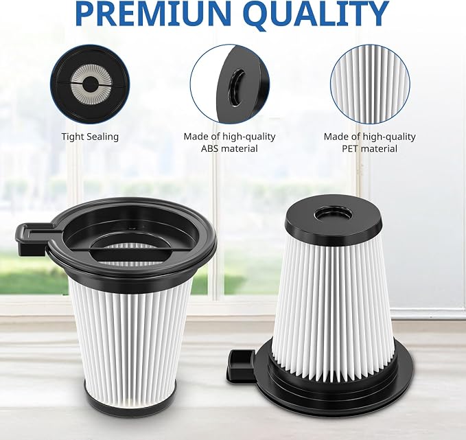 4 Pack Replacement Filters Compatiable with Cordless Vacuum Cleaner, Removable and Washable HEPA Filter Accessories Part