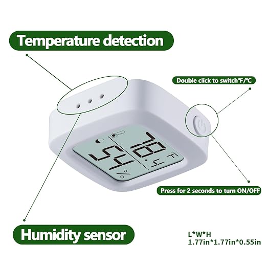 4-Pack Reptile Thermometer and Hygrometer – Digital LCD Temp & Humidity Meter for Bearded Dragon, Snake, Lizard Tanks