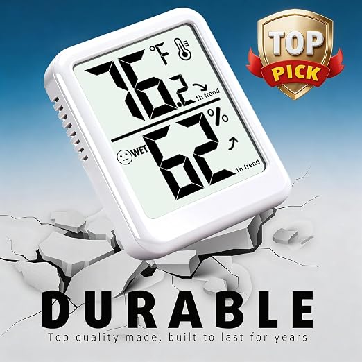 4-Pack Room Thermometer Indoor Hygrometer, Small Digital Temperature and Humidity Monitor Sensor, alternate product view 5