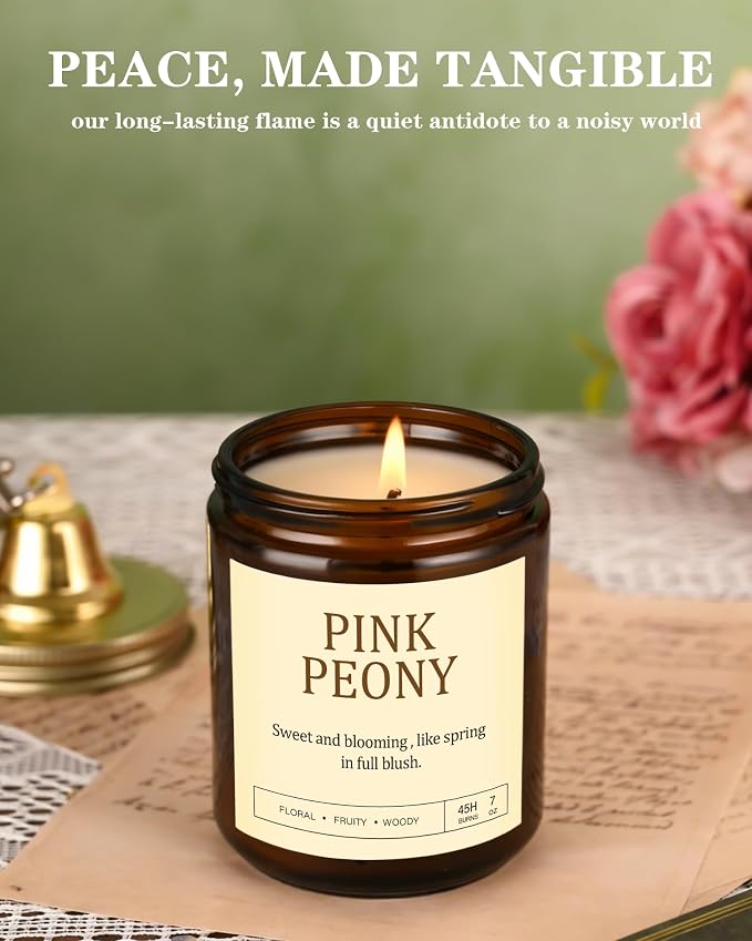4 Pack Scented Candles for Women: 28oz Natural Soy Candles for Home Scented, Up to 200H Burning, Aromatherapy Candle Set