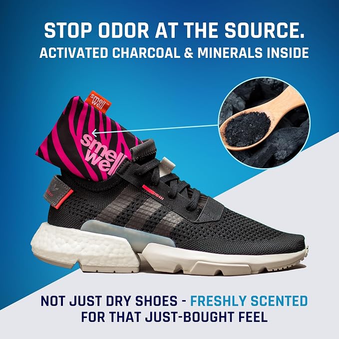 4-Pack Scented Shoe Deodorizer Inserts - Odor Eliminators - Activated Bamboo Charcoal + Minerals, alternate product view 2