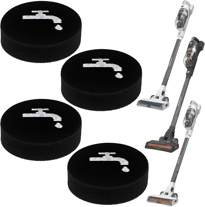 4 Pack Sponge Filter Compatible with POWERSERIES+ 16V/20V Cordless Stick Vacuum Models BHFEA420J, BHFEA520J