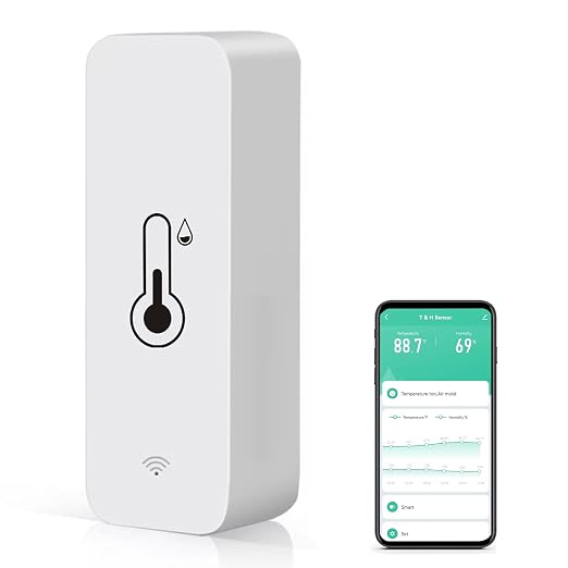 4-Pack WiFi Temperature Humidity Sensor: Indoor Thermometer Hygrometer with App Alert, Free Data Storage Export
