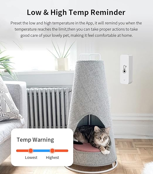 4-Pack WiFi Temperature Humidity Sensor: Indoor Thermometer Hygrometer with App Alert, Free Data Storage Export, alternate