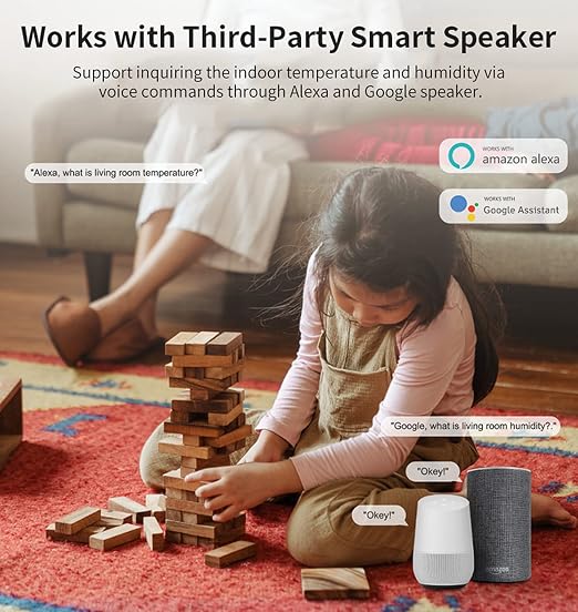4-Pack WiFi Temperature Humidity Sensor: Indoor Thermometer Hygrometer with App Alert, Free Data Storage Export, alternate