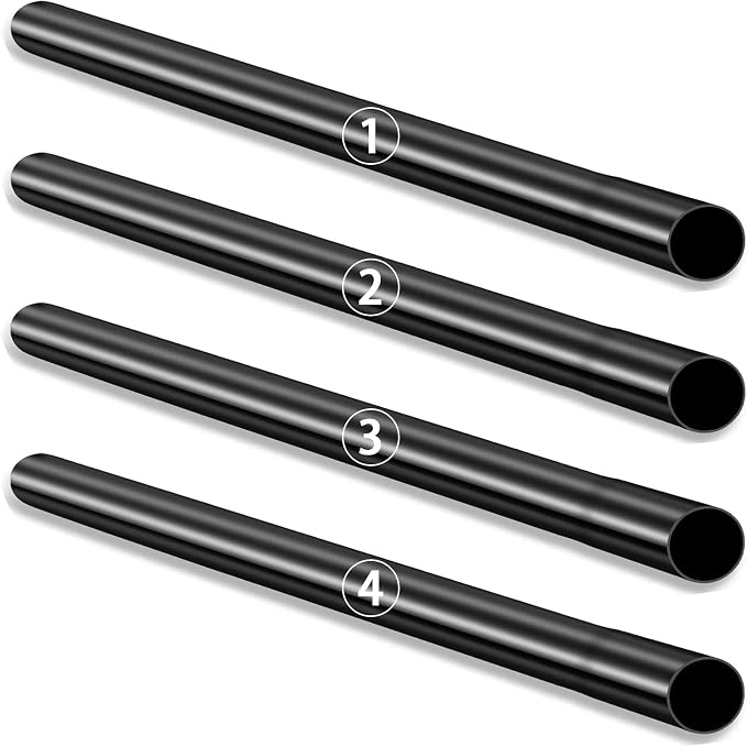 4 Pcs 1.25 Inch Vacuum Extension Wand 32mm Black Vacuum Attachments Wand Cleaner Replacement Extension Tubes Accessories and