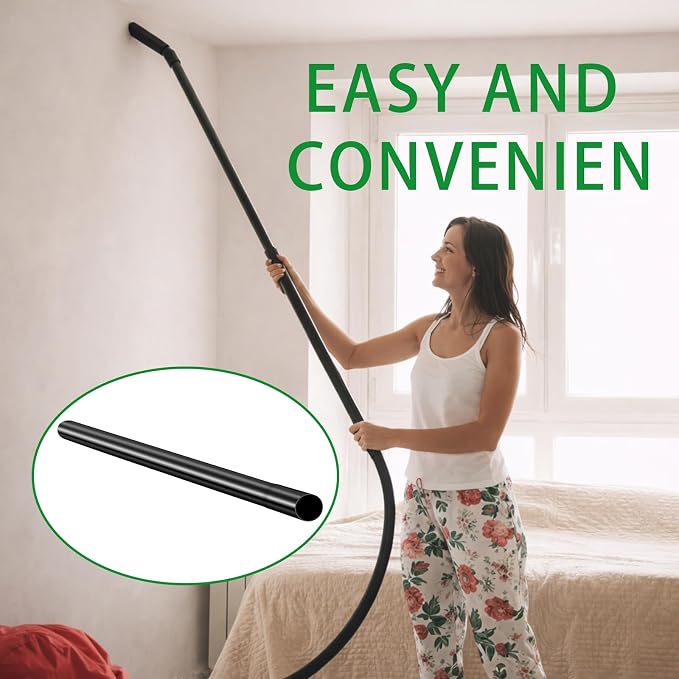 4 Pcs 1.25 Inch Vacuum Extension Wand 32mm Black Vacuum Attachments Wand Cleaner Replacement Extension Tubes Accessories and