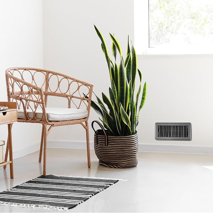 4 Pcs 4" x 12" Floor Register Vent Covers Heavy Duty Steel Walkable Floor Vents with Adjustable Airflow Curved Safe Edges and