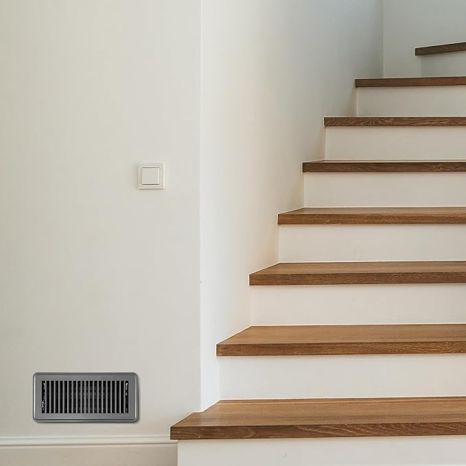4 Pcs 4" x 12" Floor Register Vent Covers Heavy Duty Steel Walkable Floor Vents with Adjustable Airflow Curved Safe Edges and