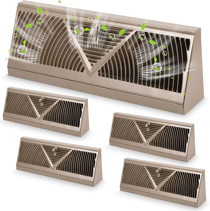 4 Pcs Baseboard Register Vent 15 Inch Duct Opening Size Baseboard Vent Covers Baseboard Diffuser Adjustable
