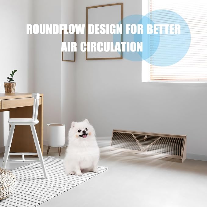 4 Pcs Baseboard Register Vent 15 Inch Duct Opening Size Baseboard Vent Covers Baseboard Diffuser Adjustable, alternate view 6