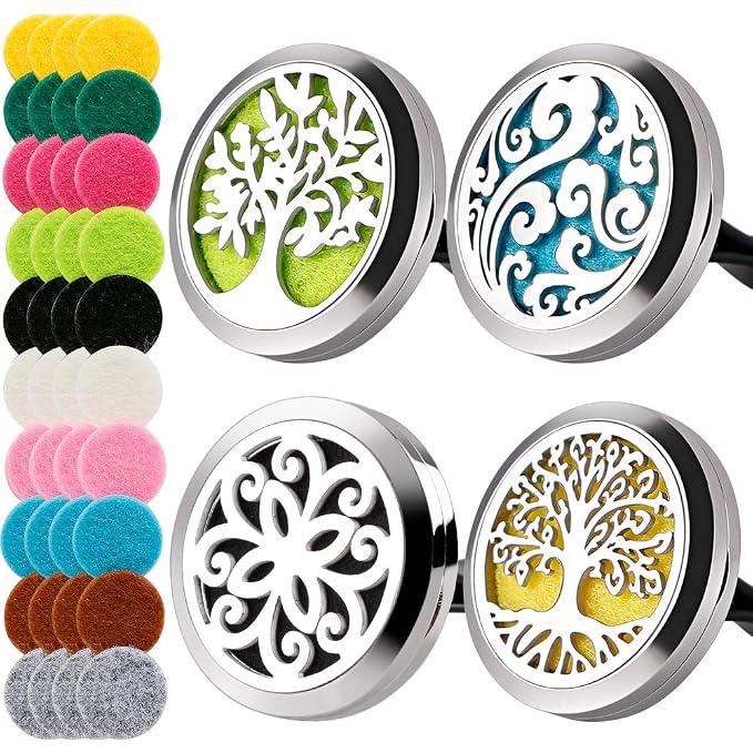 4 PCS Car Vent Clip Diffuser Clip, 30mm Aromatherapy Essential Oil Diffuser Car Clip with 40 Felt Pads, Gift for Women/Men