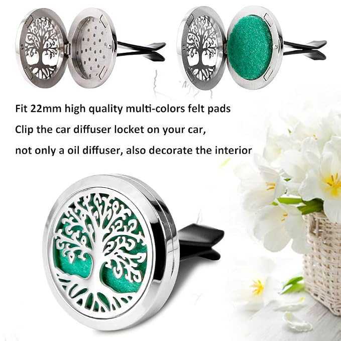 4 PCS Car Vent Clip Diffuser Clip, 30mm Aromatherapy Essential Oil Diffuser Car Clip with 40 Felt Pads, Gift for Women/Men