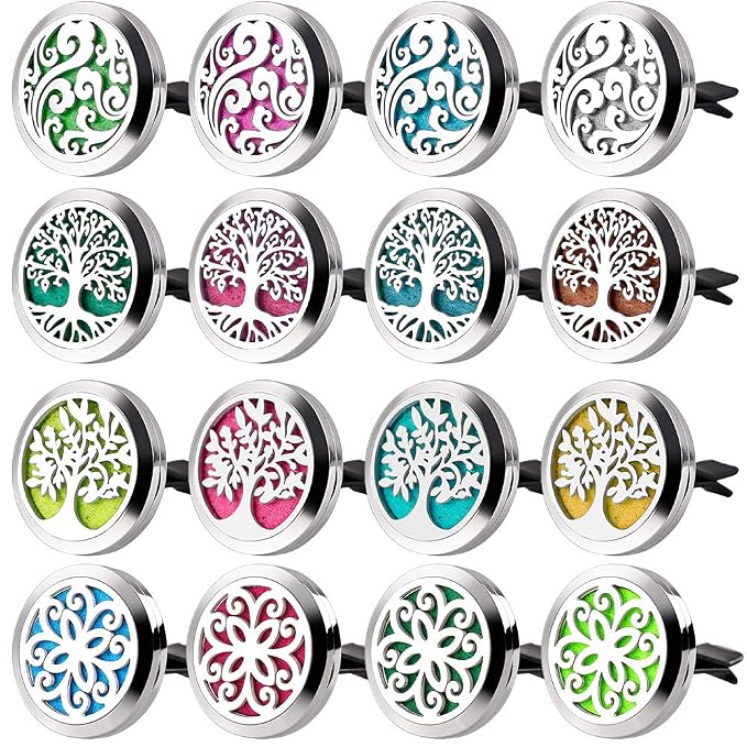 4 PCS Car Vent Clip Diffuser Clip, 30mm Aromatherapy Essential Oil Diffuser Car Clip with 40 Felt Pads, Gift for Women/Men