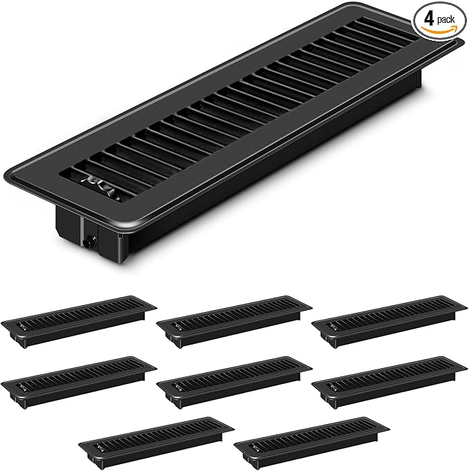 4 PCS Floor Vents Floor Registers 2x12 inch, Heavy Duty Metal Heat Air Vent Covers 2 X 12 with Rust Proof Finish for Home