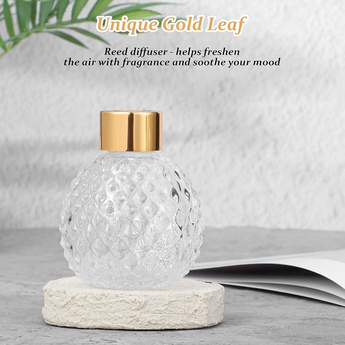 4 Piece Reed Diffuser Set, 3.5-4.2oz Empty Bottles and 20 Reed Sticks, Unique Design for Home and Office, alternate product