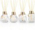 4-Piece Reed Diffuser Set with Metal Golden Decoration, 3.5-4.2oz Empty Bottles and 20 Reed Sticks, product image