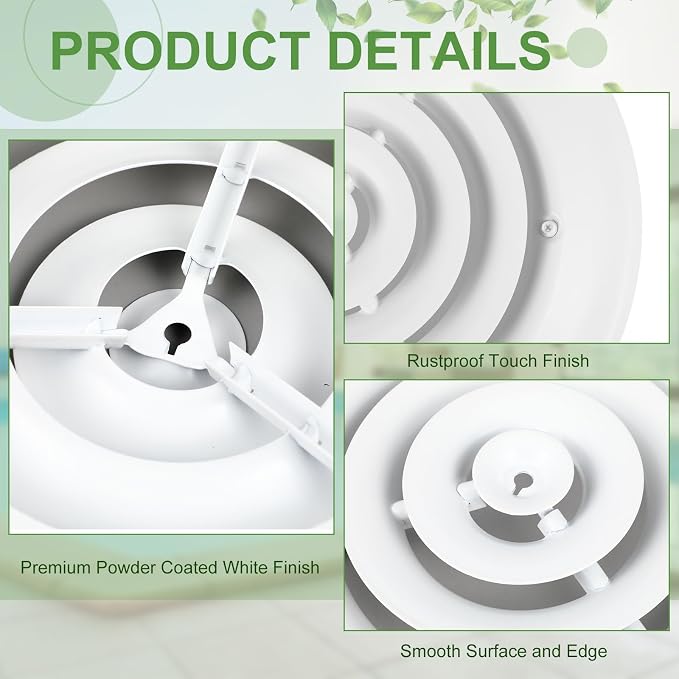 4 Pieces 6 Inch Round Vent Cover, Ceiling Diffuser HVAC Vent Duct Cover Replacement with Screws to Install, alternate view 3