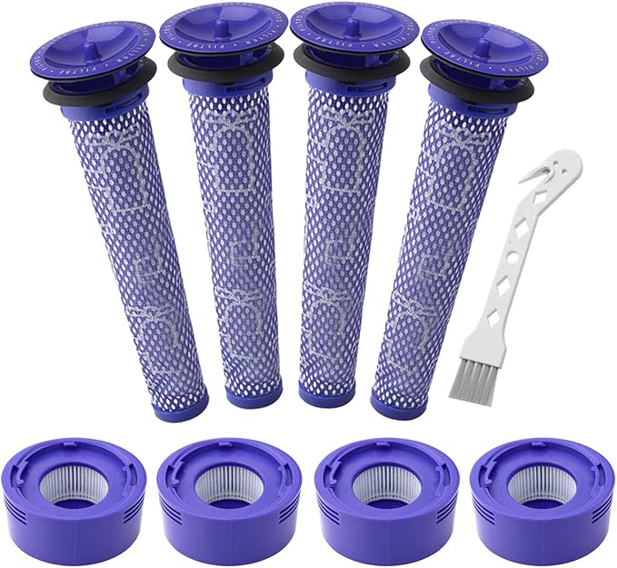 4 Pre-Filters and 4 Post-Filters Replacement Compatible with V7, V8 Animal and Absolute Vacuum, Compare to