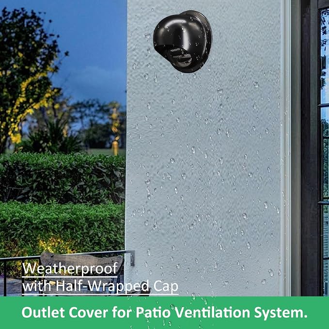4" Round Wall Vent Cap, Black Paint Stainless Steel Air Extractor Wall Cover Rainproof Outlet Cap for Flats, Apartment