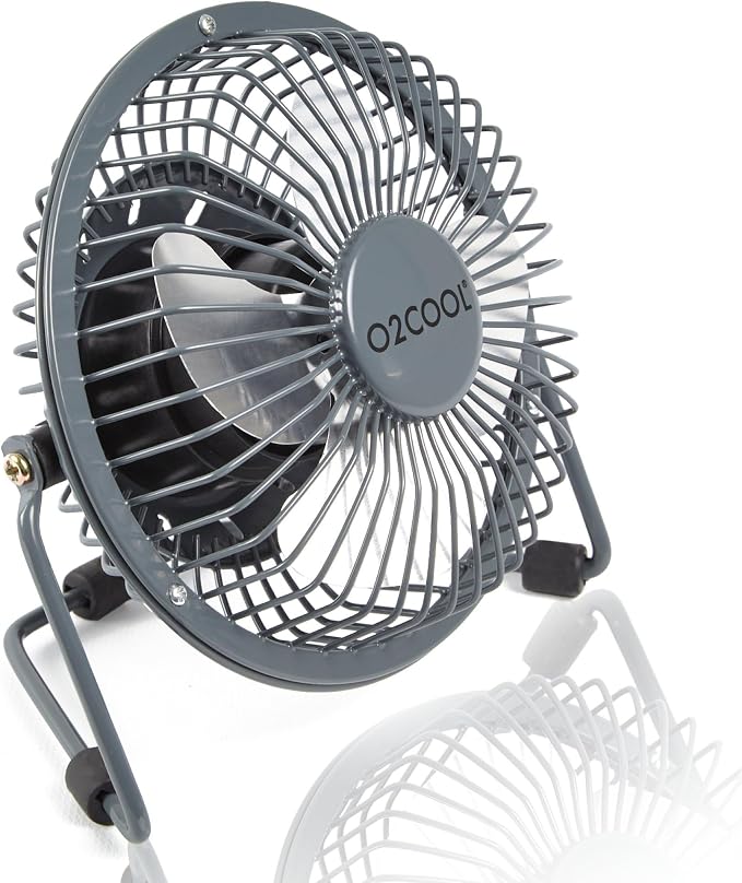 4" USB Personal Desk Fan – Portable Mini Table Cooling Fan - Plugs into Computer - Adjustable 360° Tilt, Quiet, Rubber Grip
