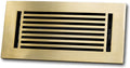 4 x 10 Cast Aluminum Linear Bar Vent Cover with Damper - Brushed Brass (Overall: 5.75 x 11.75) | Floor Register - Wall