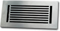 4 x 10 Cast Aluminum Linear Bar Vent Cover with Damper - Brushed Satin (Overall: 5.75 x 11.75) | Floor Register