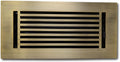 4 x 10 Cast Aluminum Linear Vent Cover with Damper - Antique Brass (Overall: 5.25 x 11.5) | Floor Register